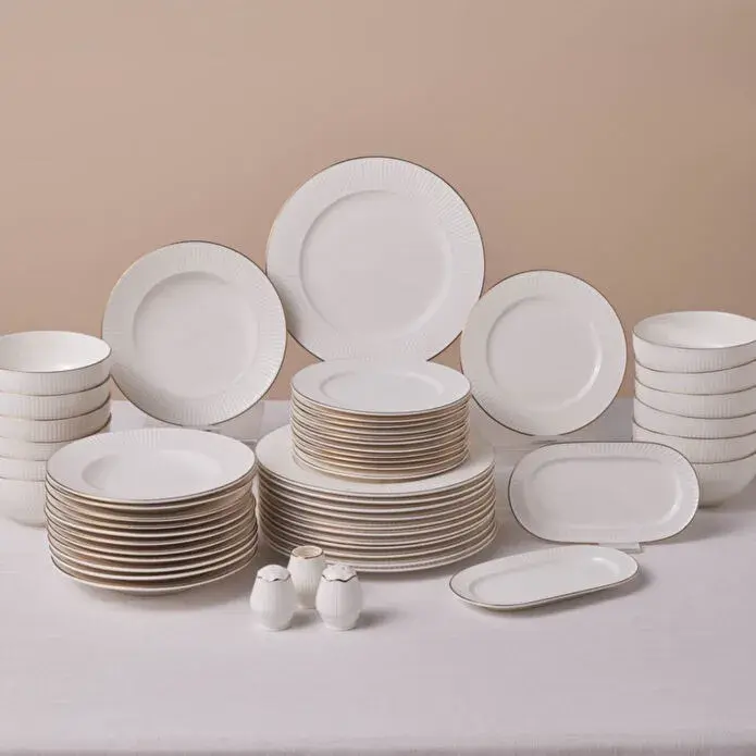 Karaca Elegance Bone Massimo 53 Parça 12 Kişilik Yemek Takımı Gold