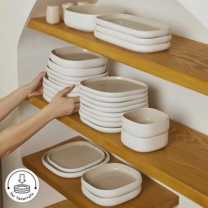 Karaca Earth Collection Cupid Beige 55 Parça 12 Kişilik Yemek Takımı
