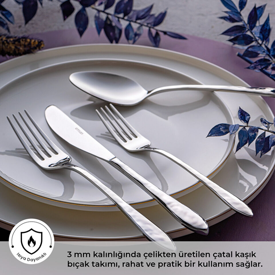 Emsan Akasya 24 Parça Kutulu Çatal Kaşık Bıçak Takımı