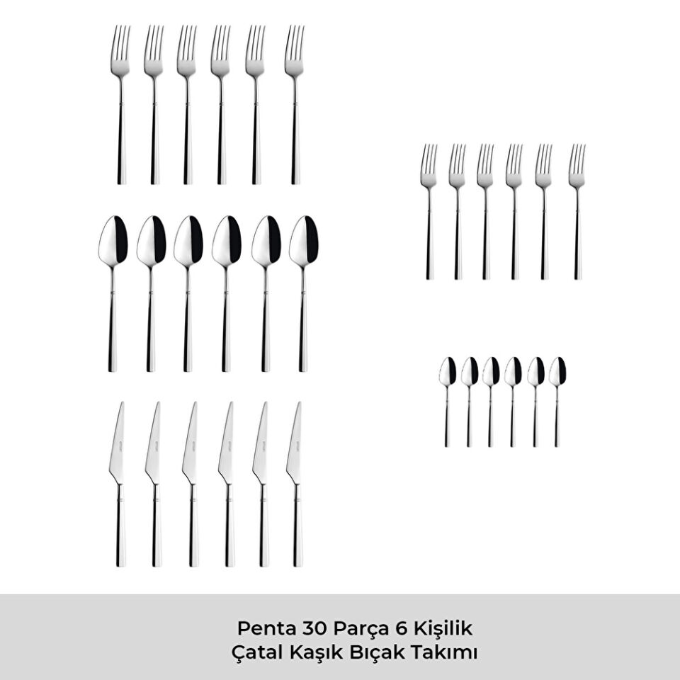 Emsan Penta 30 Parça 6 Kişilik Çatal Kaşık Bıçak Takımı