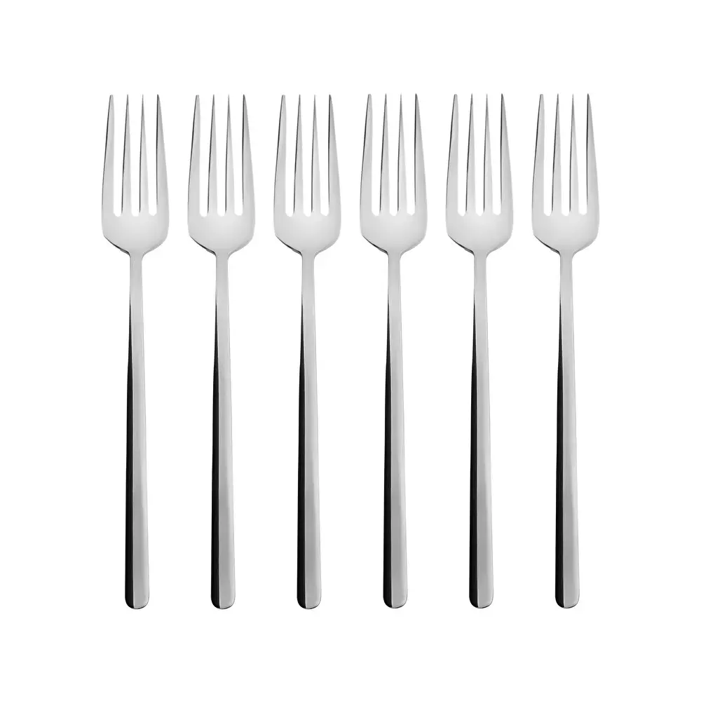 Emsan Bead 6'lı Yemek Çatalı Seti Platin